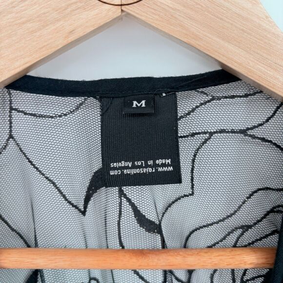 Whimsigoth Sheer Layered Black Tank Top with Gold Details, Sz Medium, Flowy - Picture 9 of 10